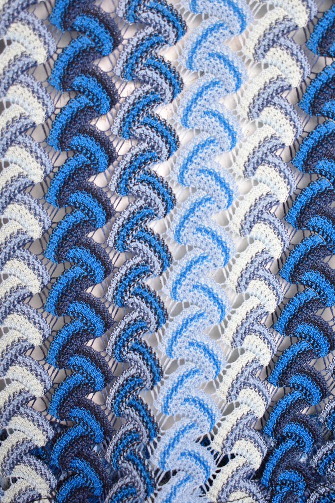 Blue Knitted Zig Zag Trousers Co-ord