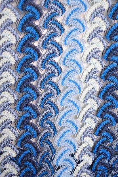 Blue Knitted Zig Zag Trousers Co-ord
