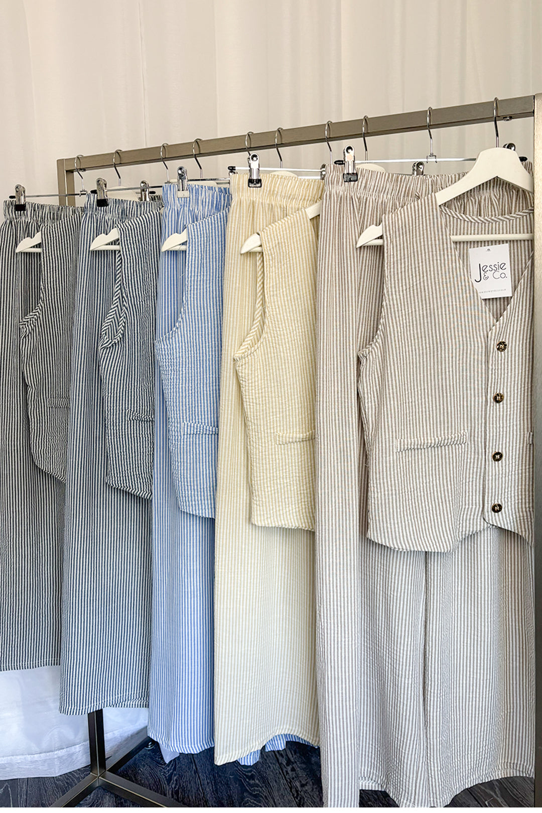Grey Pinstripe Waistcoat & Trousers Co-ord
