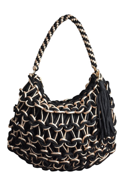 Black & Gold Chunky Crochet Grab Bag