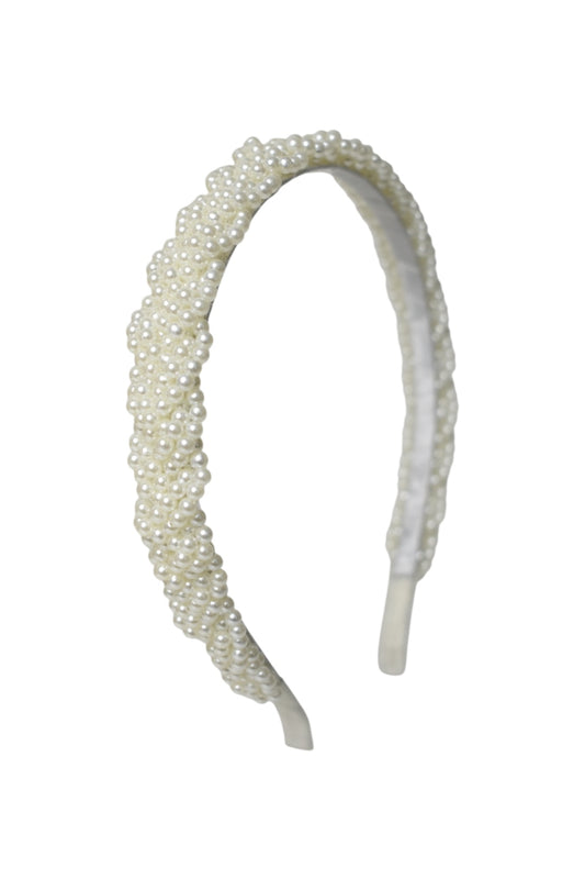 Ivory Plaited Pearl Hairband