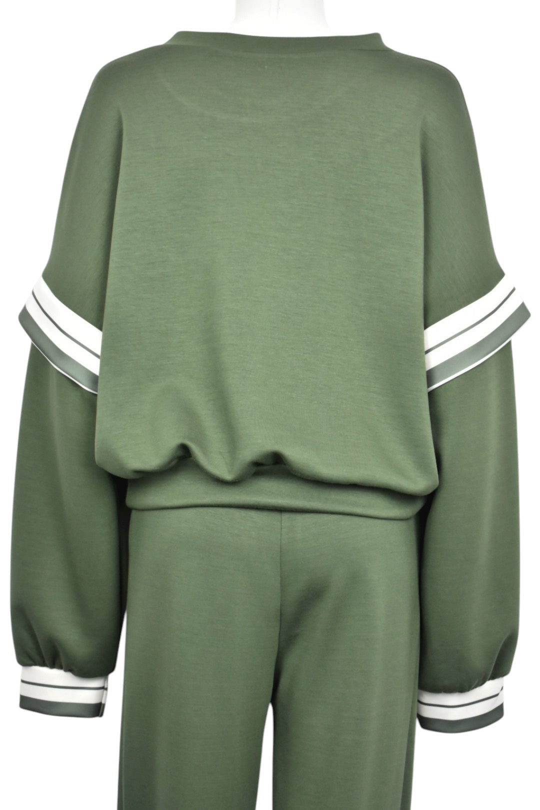 Khaki Striped Dropped Sleeve Loungesuit