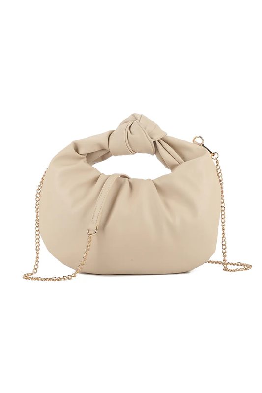 Nude Ruched Knot Grab Bag