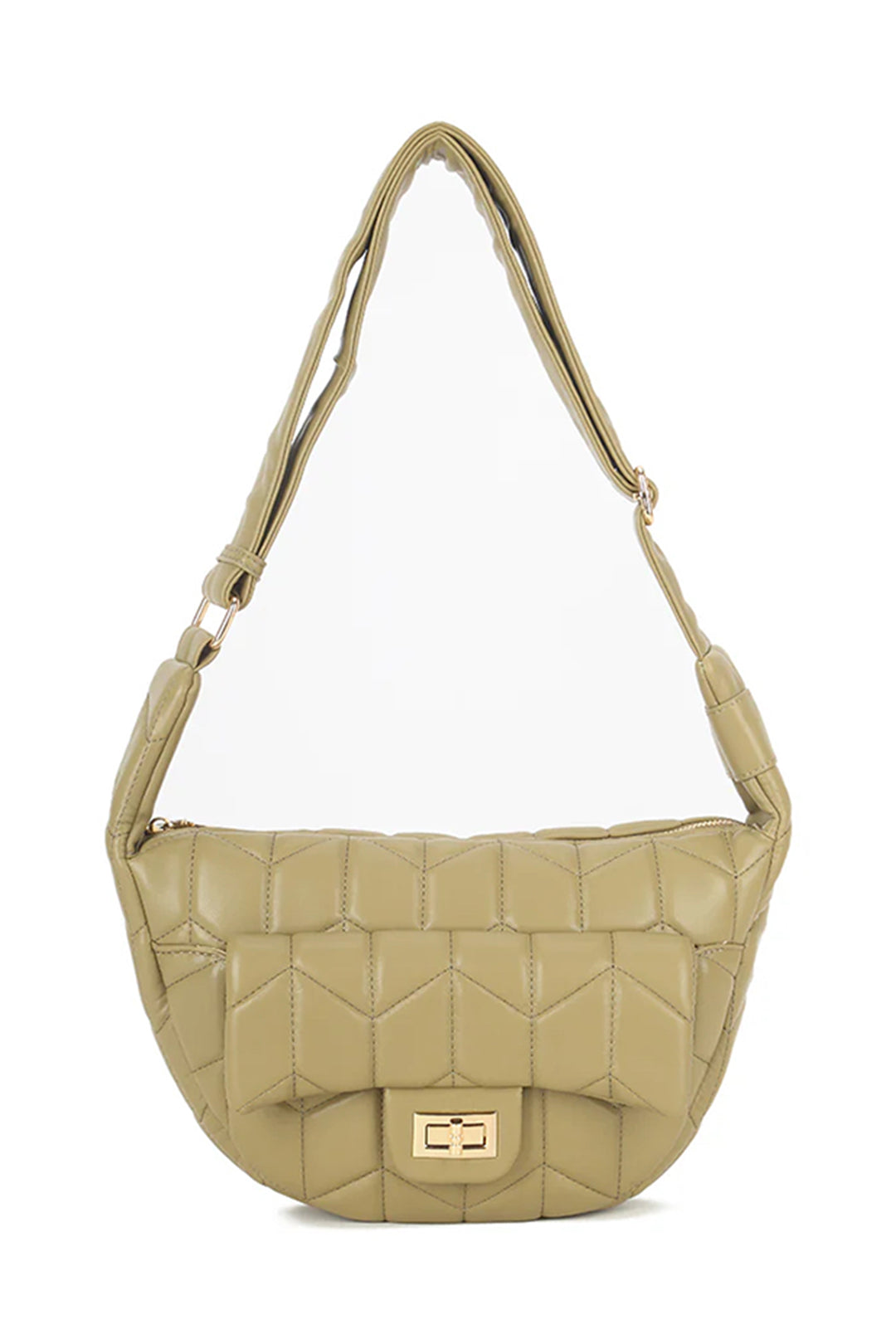 Olive Quilted Saddle Bag