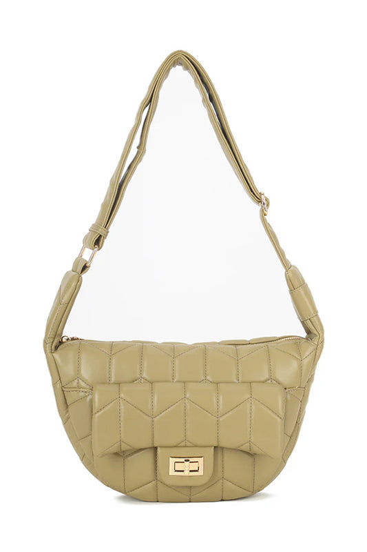 Olive Quilted Saddle Bag