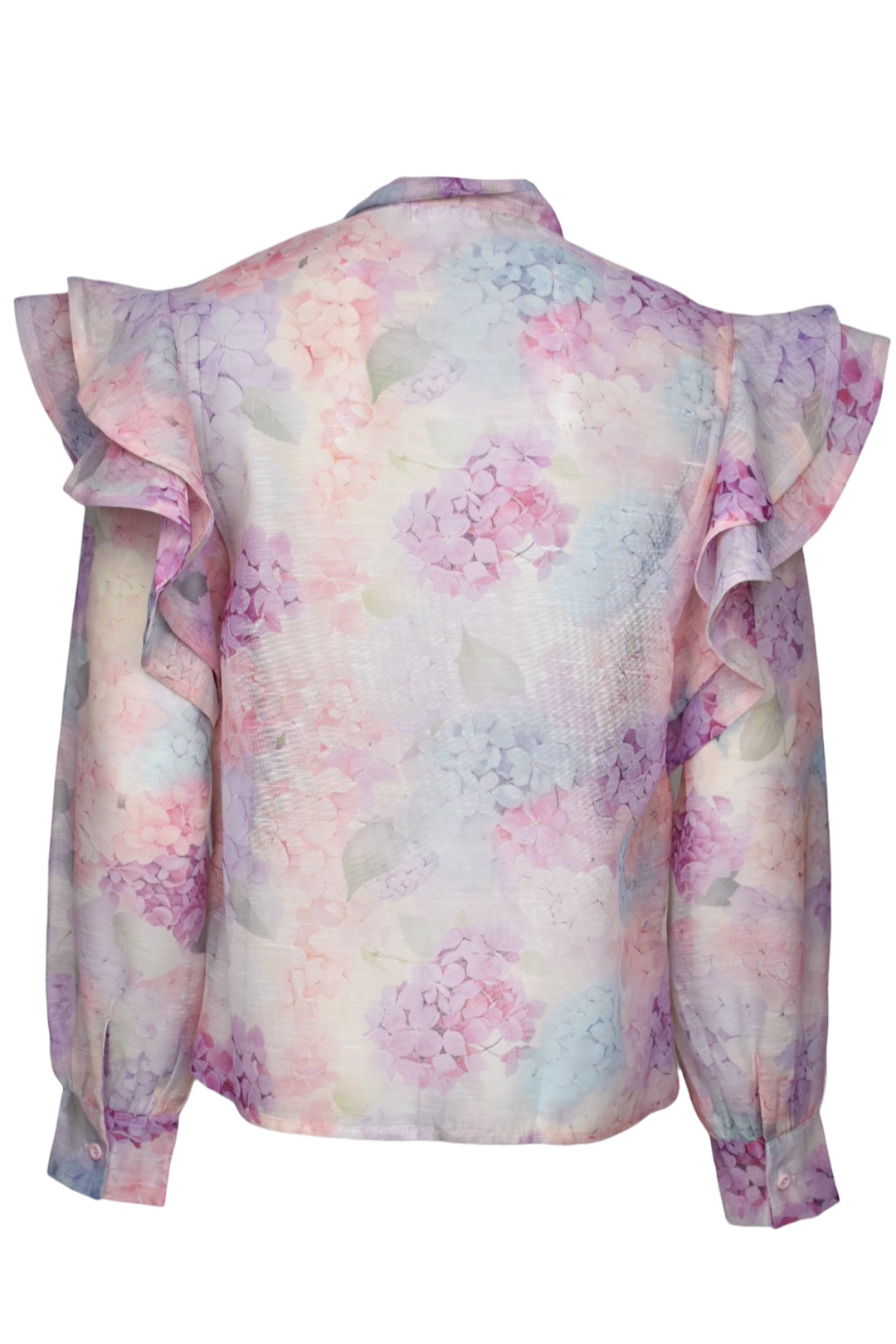 Pastel Floral Print Frill Blouse