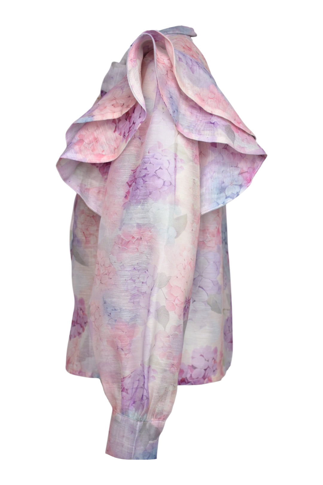 Pastel Floral Print Frill Blouse