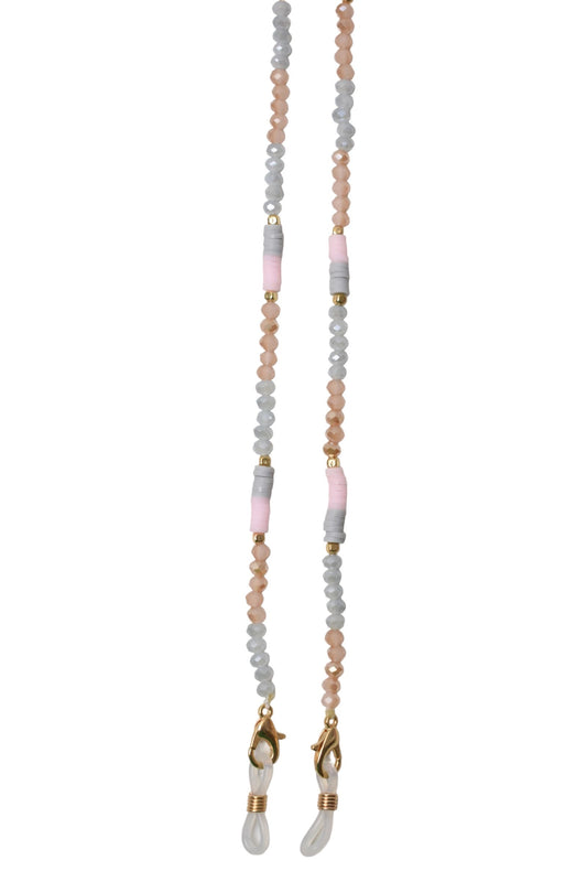 Peach & Grey Beaded Sunglasses Chain