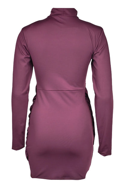 Plum Drape & Sash Dress