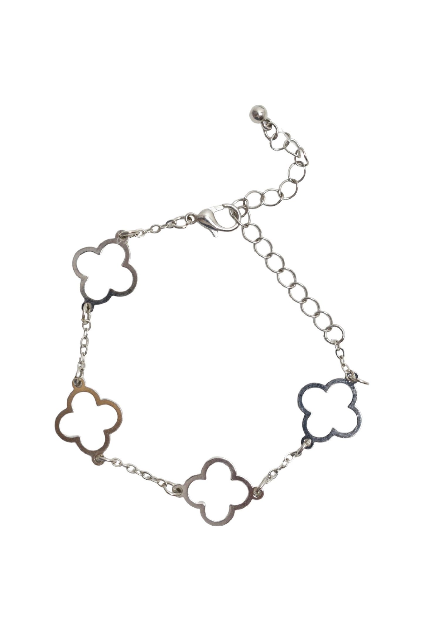 Silver Cut Out Clover Bracelet