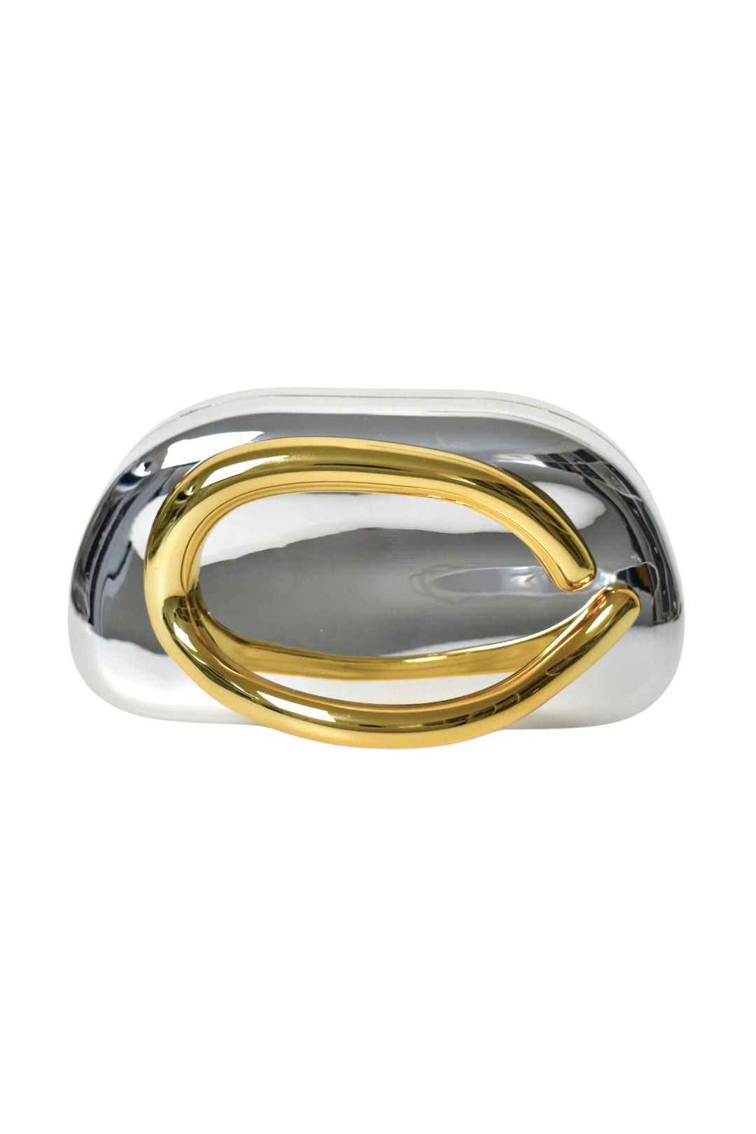 Silver & Gold Metallic Box Clutch