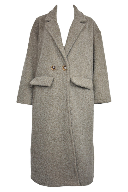 Taupe Woollen Duster Coat