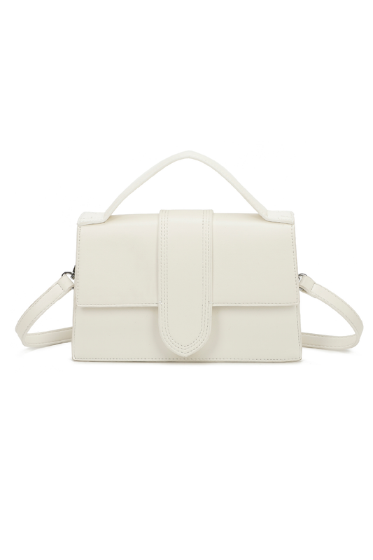 White Stitched Panel Cross Body Bag