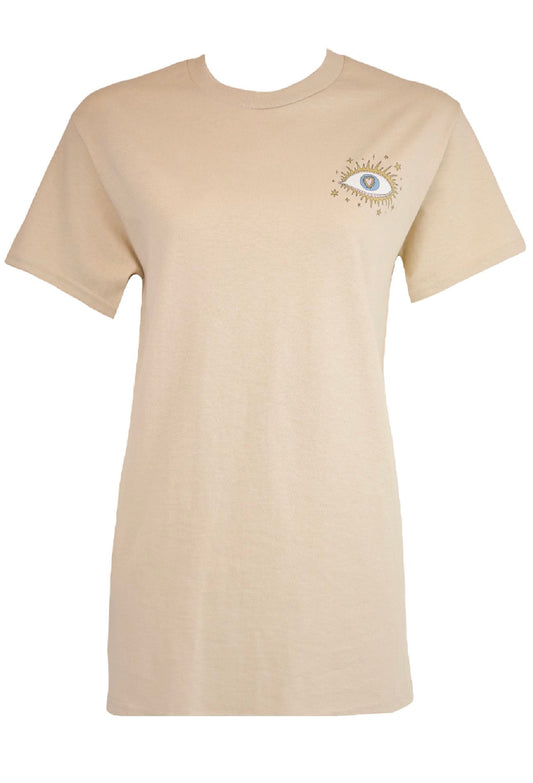 Womens Beige Starry Eye T-Shirt