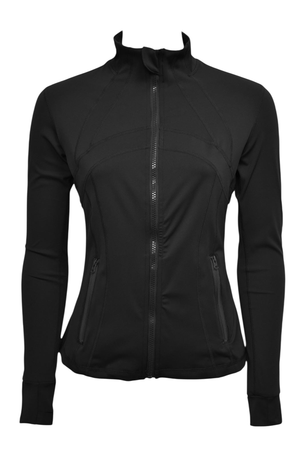 Womens Black Active Leggings & Zip Up Jacket Set