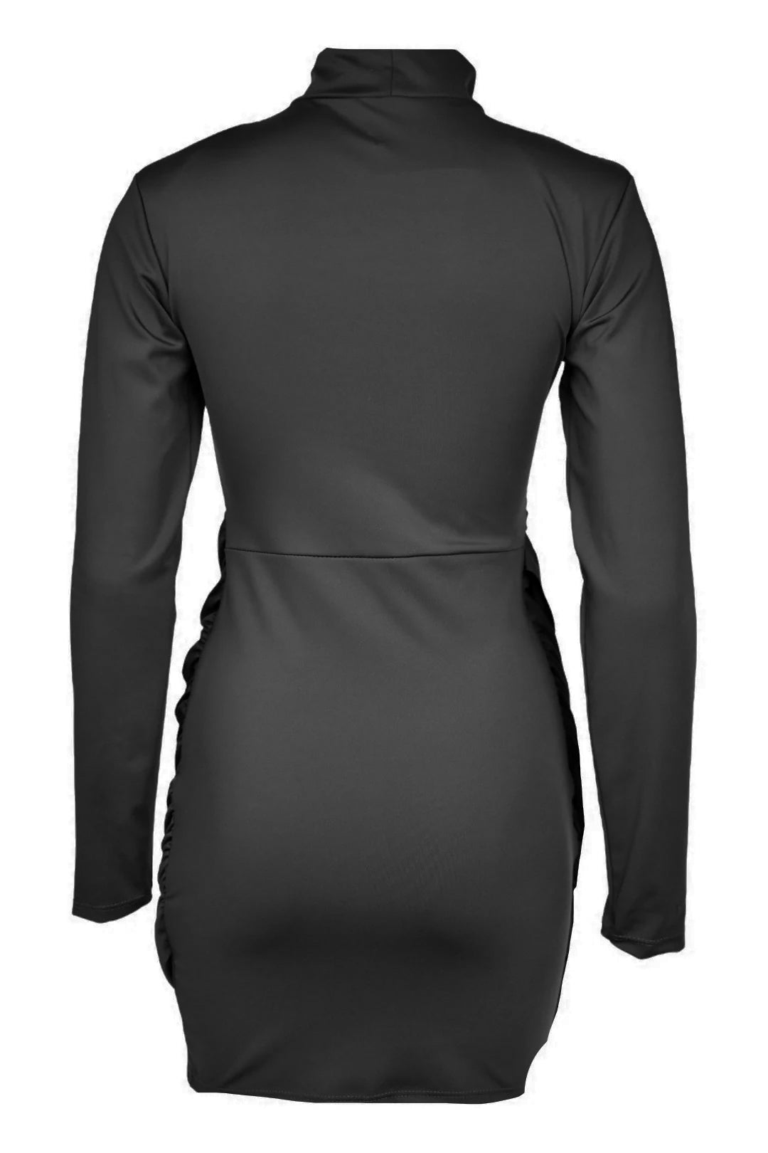 Womens Black Drape & Sash Dress