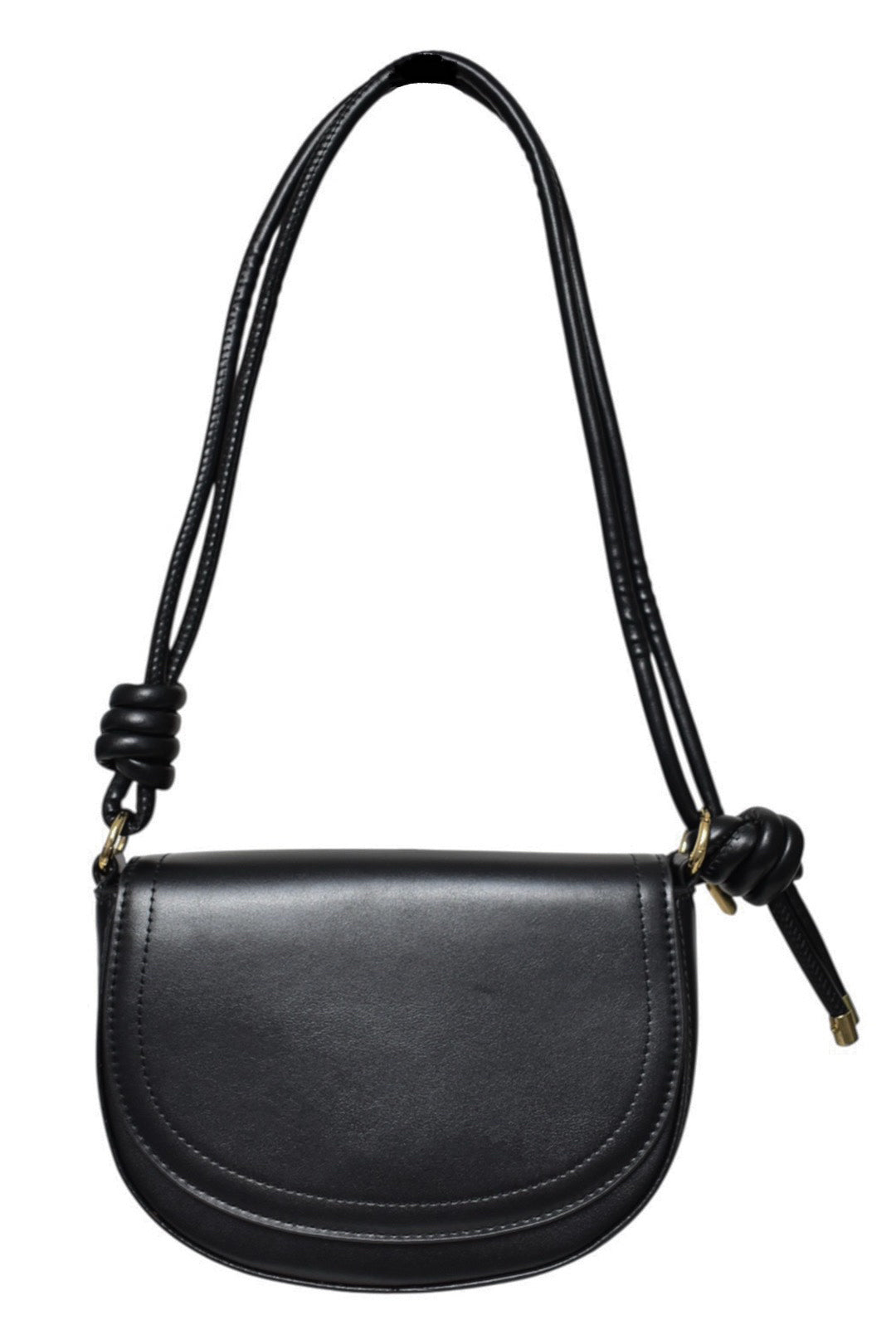Black Knotted Strap Cross Body Satchel