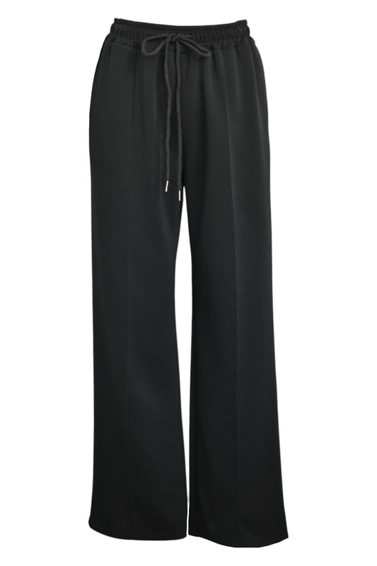 Womens Black Wide Leg Joggers