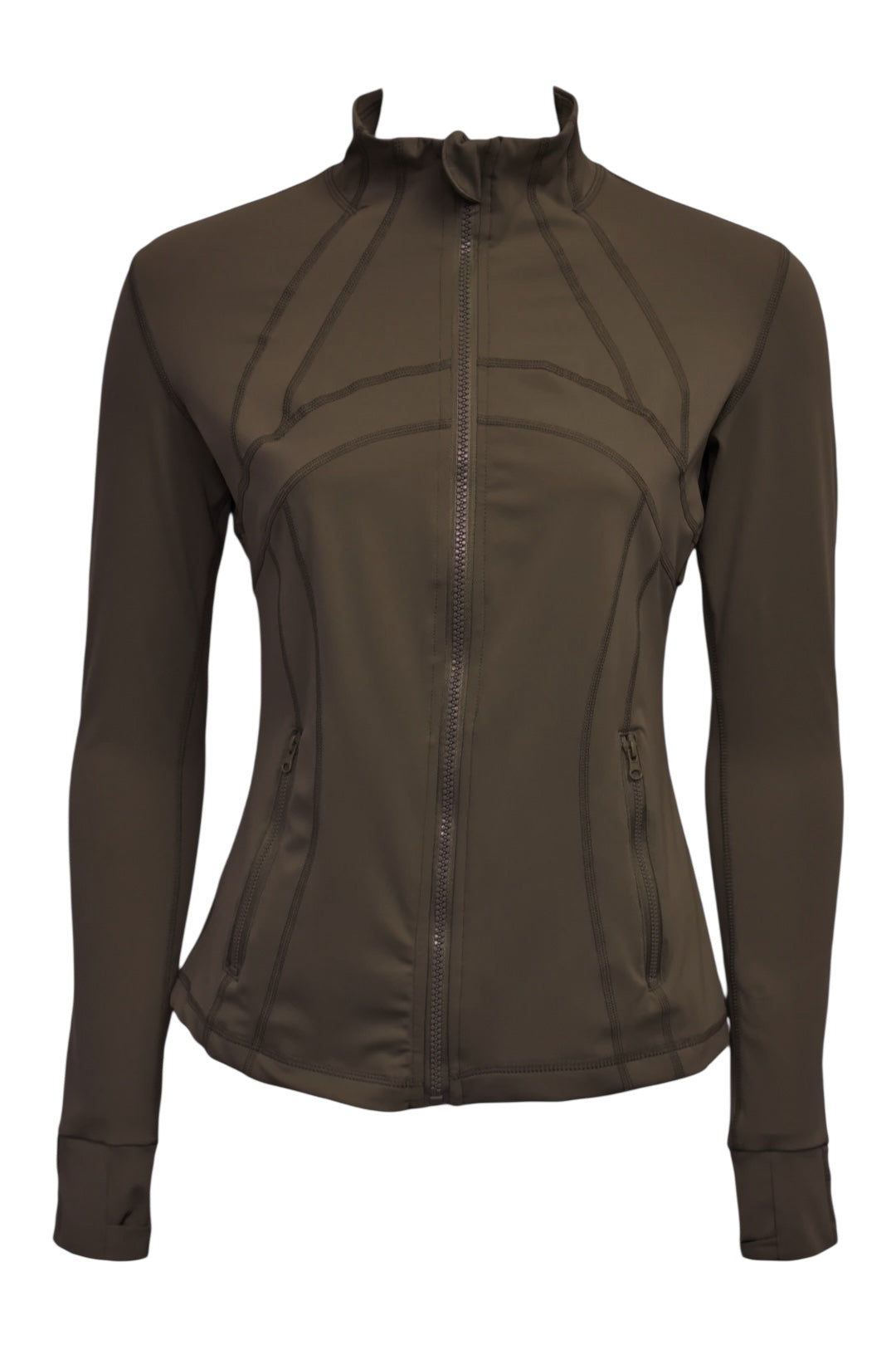 Brown Active Leggings & Zip-Up Jacket Set