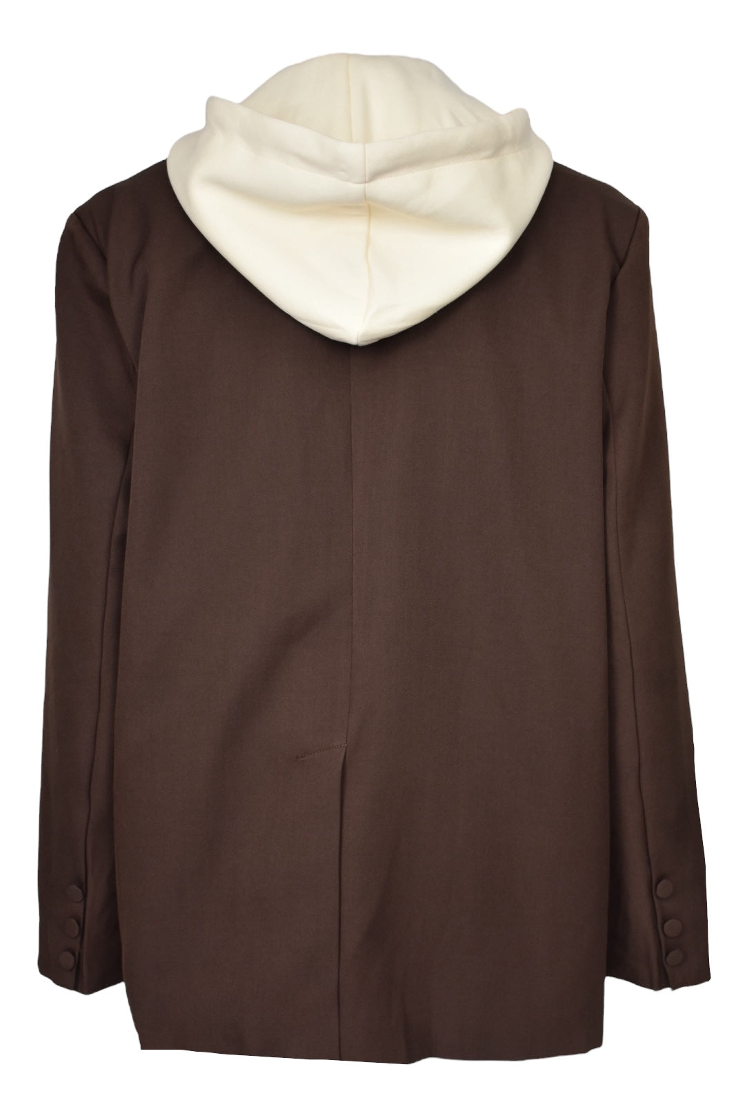 Womens Brown & Cream Hooded Blazer