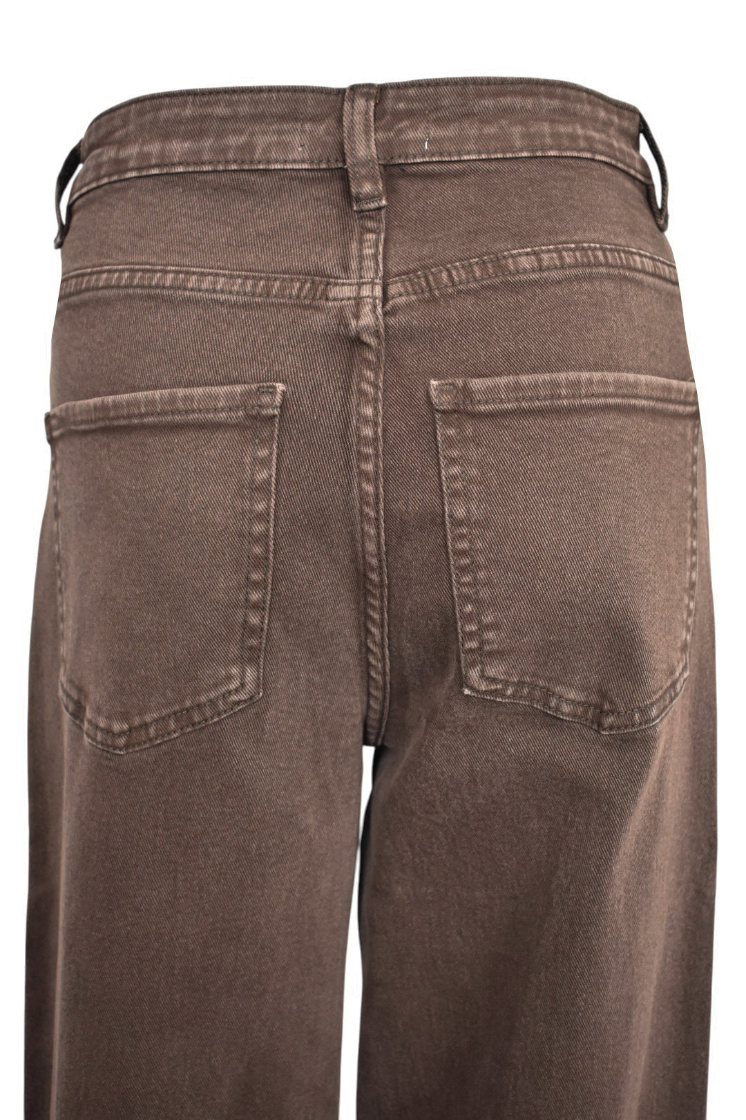 Womens Brown Overlap Dad Fit Jeans