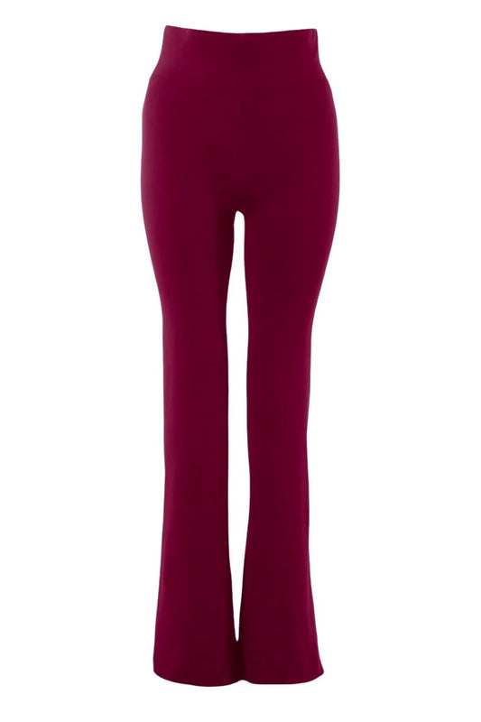 Womens Burgundy Active Flared Trousers