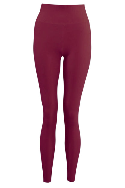 Burgundy Active Leggings & Zip Up Jacket Set