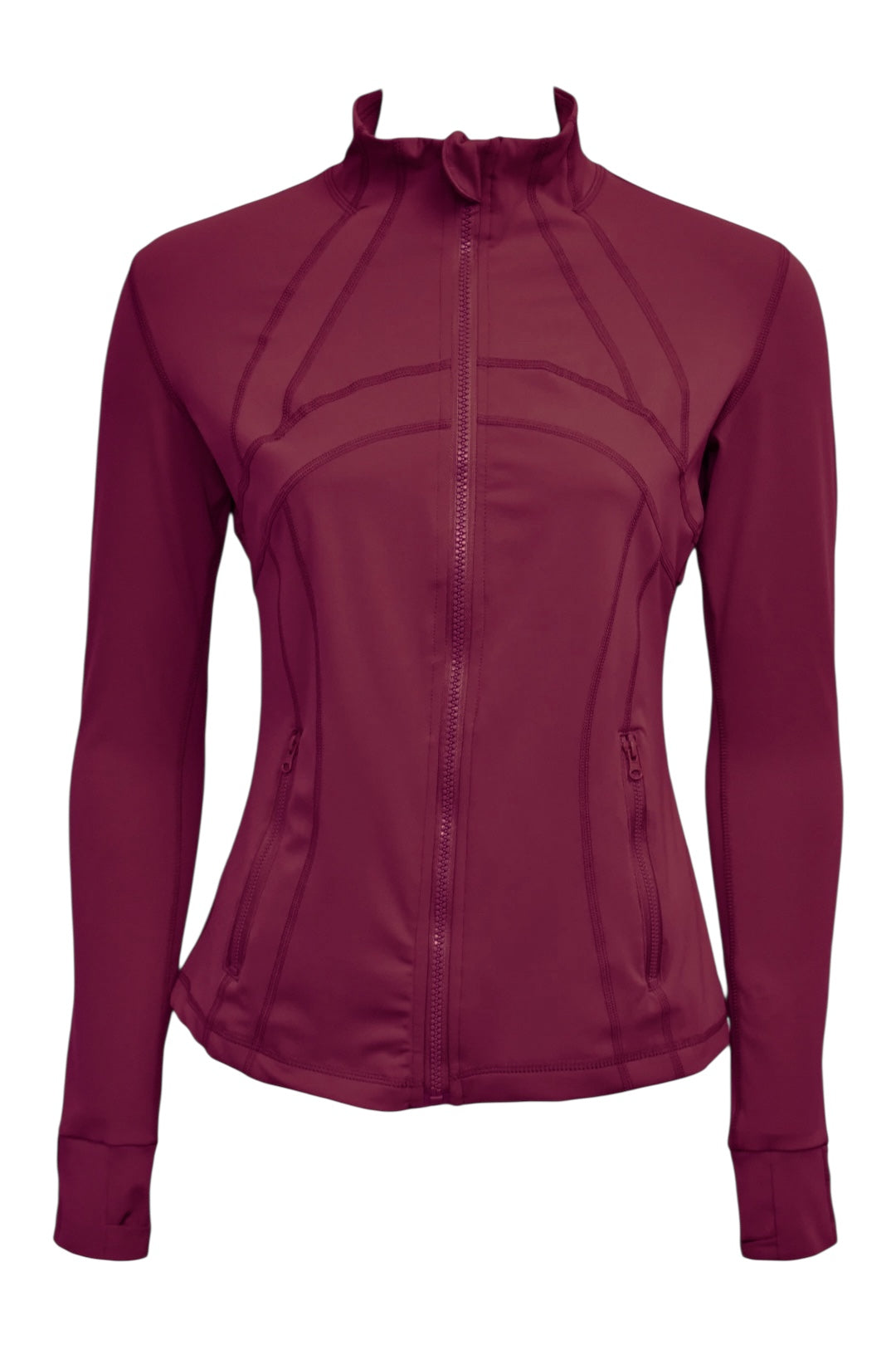 Burgundy Active Leggings & Zip Up Jacket Set