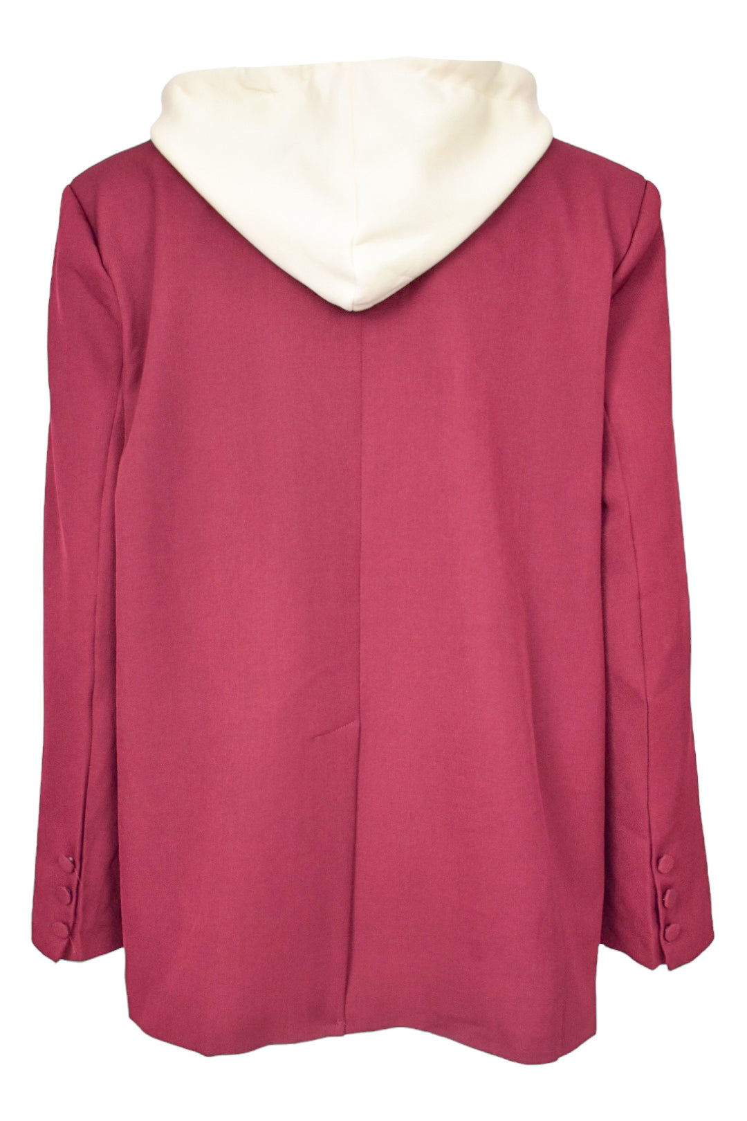 Burgundy & Cream Hooded Blazer 2