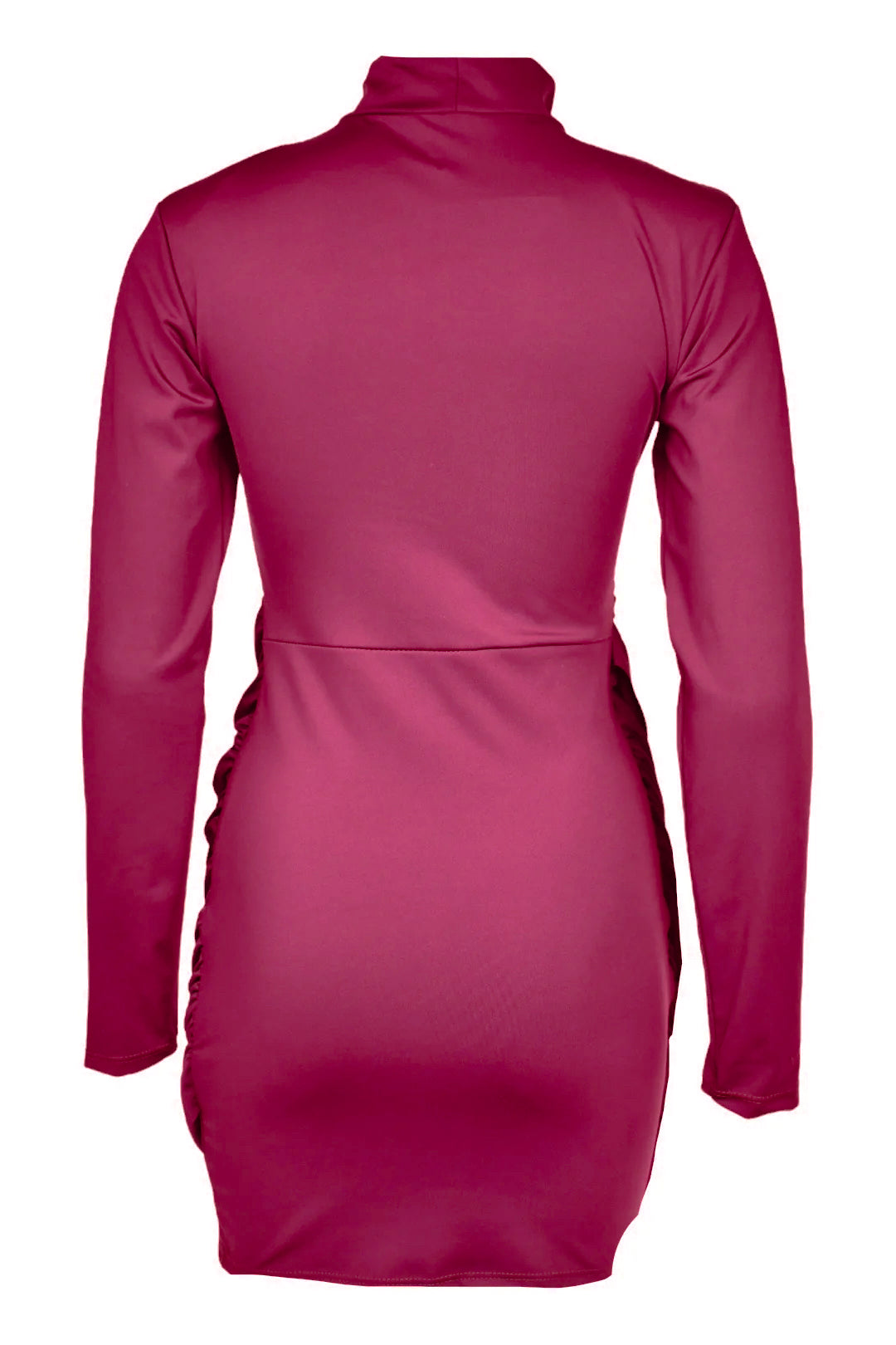 Womens Burgundy Drape & Sash Dress 