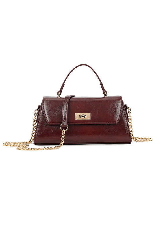 Burgundy Gold Fastening Mini Grab Bag