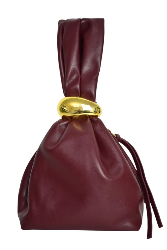 Burgundy & Gold Pouch Wristlet