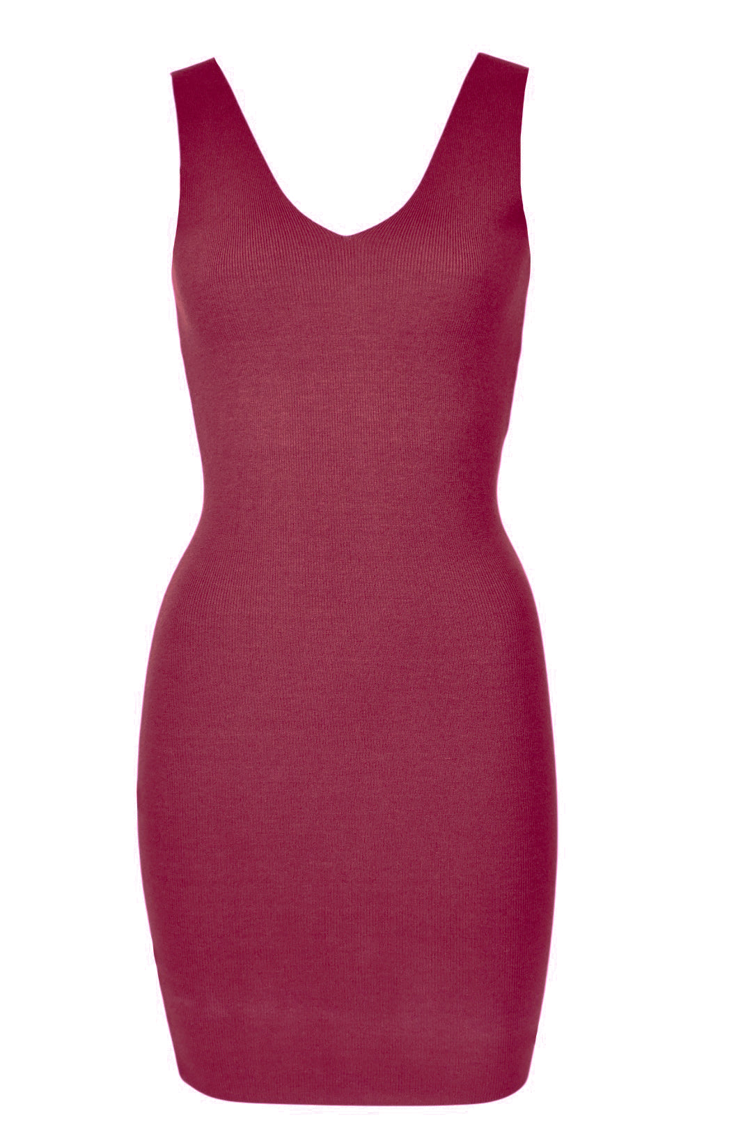 Womens Burgundy Knitted Jumper & Dress Co-ord 