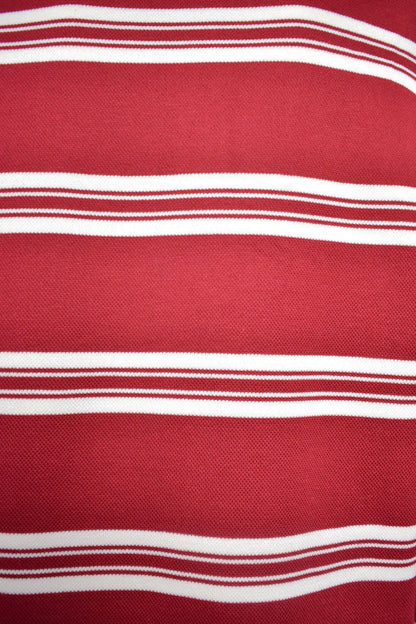 Womens Burgundy Striped Rugby Top