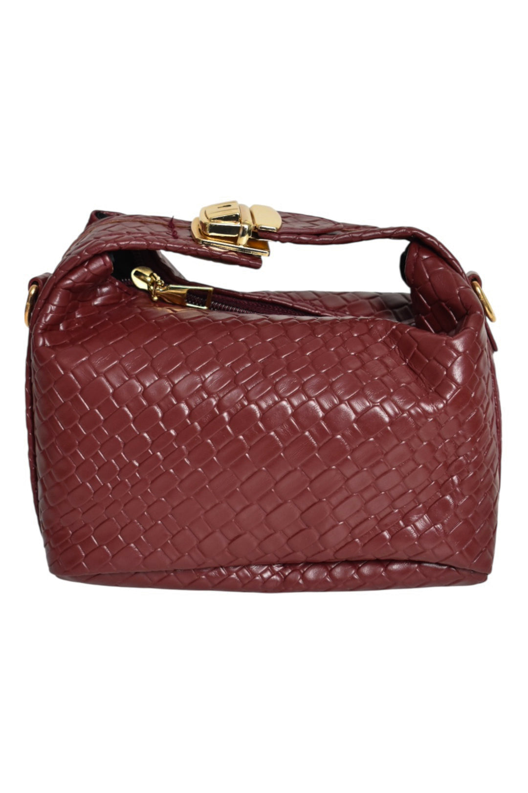 Burgundy Woven Mini Grab Bag