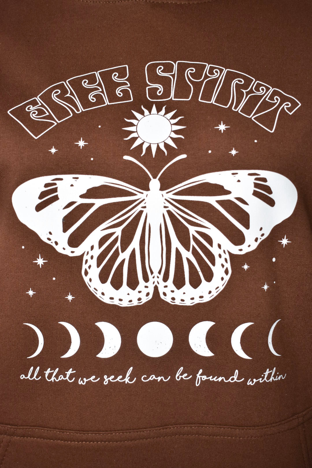 Womens Chocolate Free Spirit Butterfly Hoodie