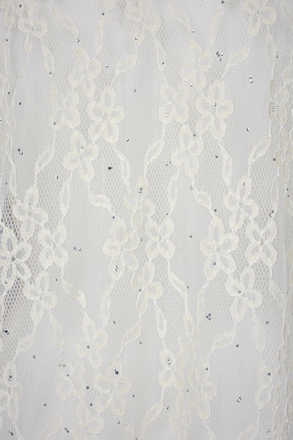 Womens Cream Lace & Satin Frill Shirt