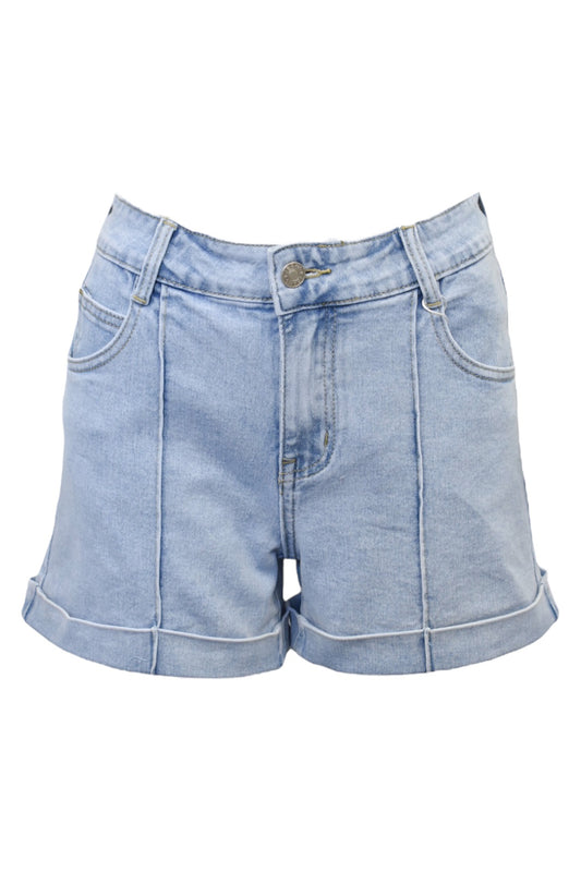 Womens Front Seam Denim Shorts