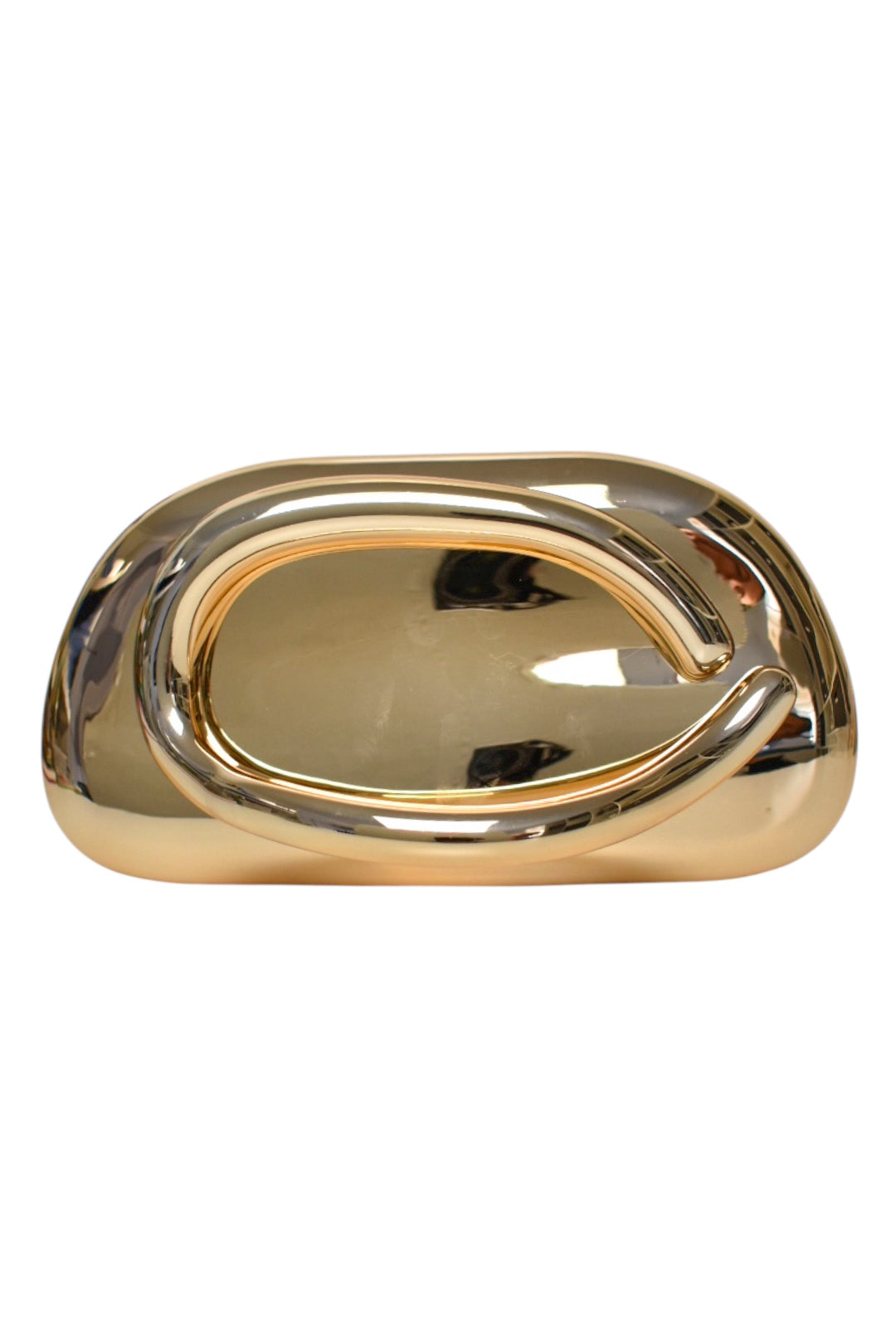 Gold Metallic Box Clutch