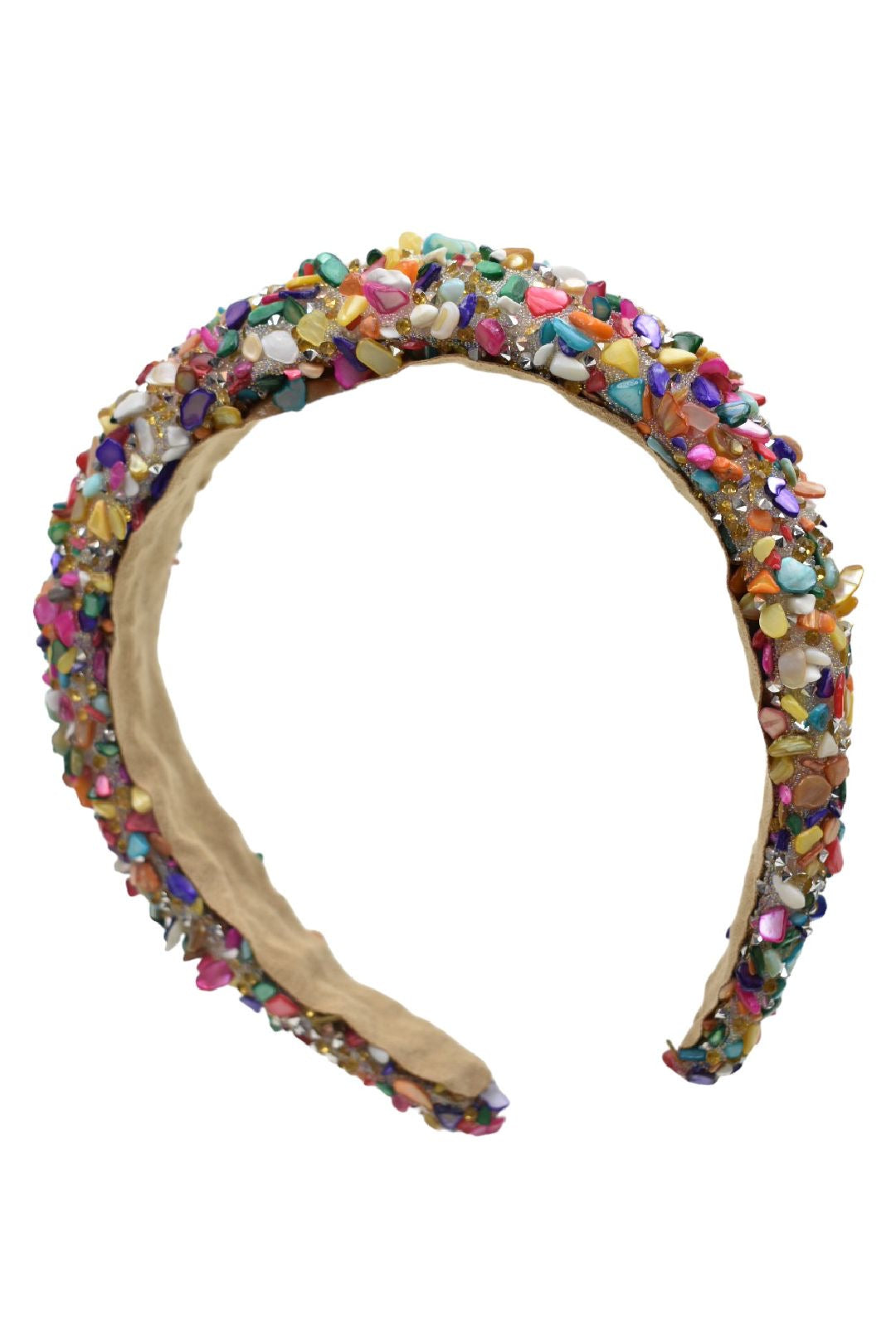 Womens Gold Multi Crystal Embellished Hairband