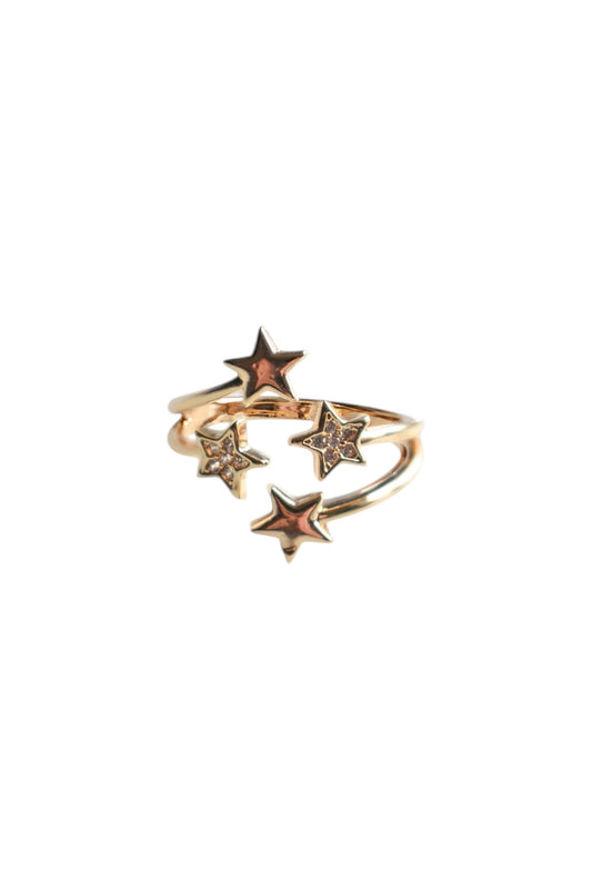 Gold Star Cluster Ring