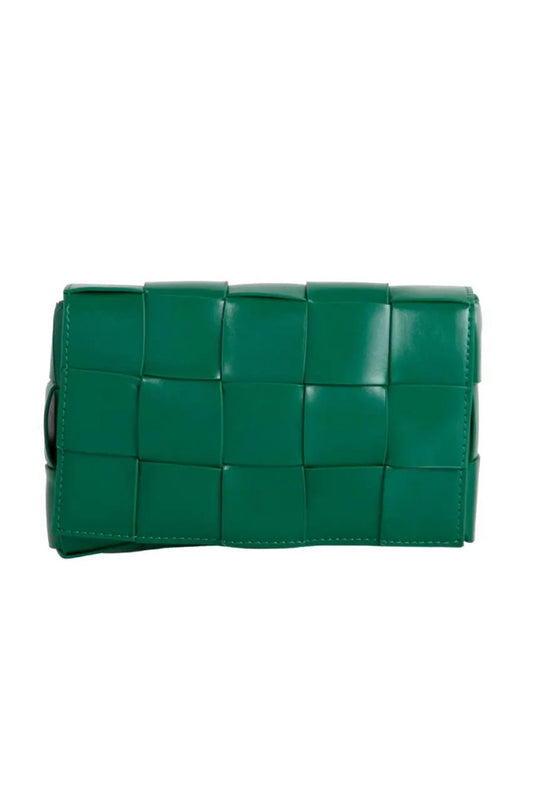 Green Woven Cross Body Bag