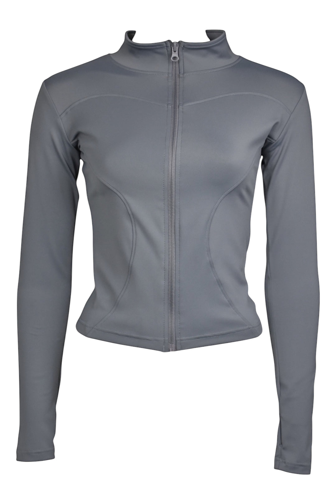 Womens Grey Zip Up Jacket & Leggings Active Set
