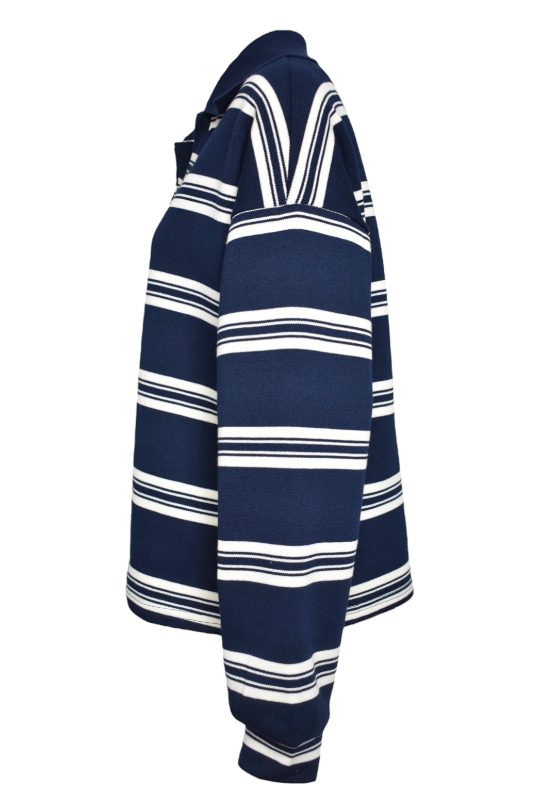 Womens Navy Striped Rugby Top 