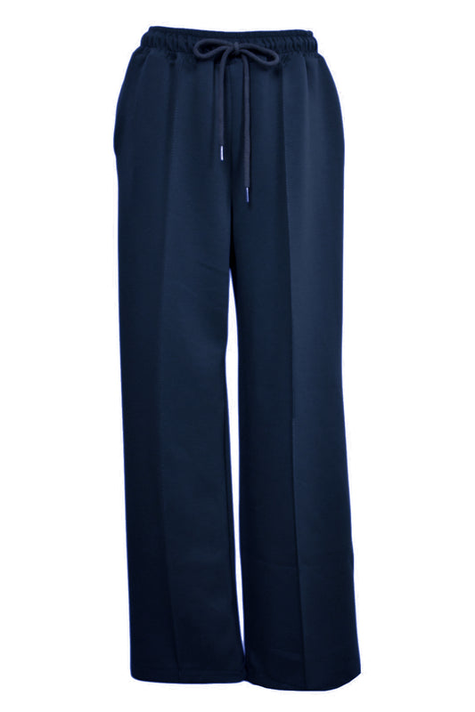 Womens Navy Wide Leg Joggers