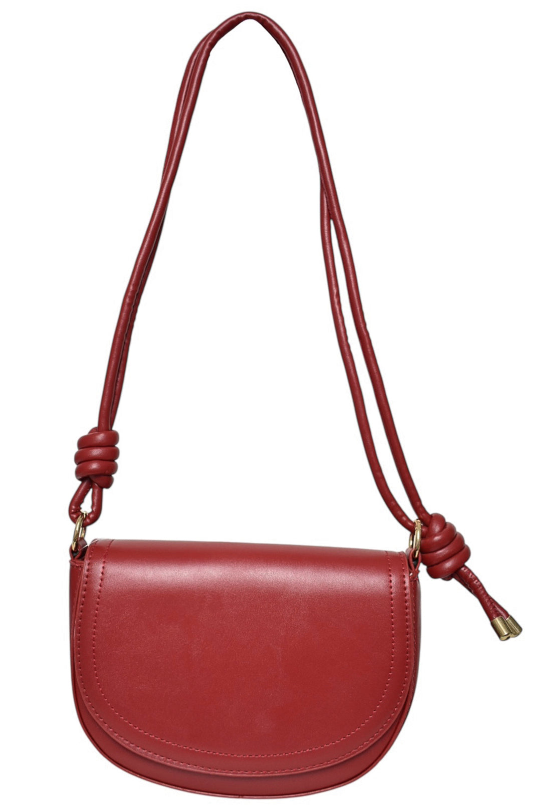 Red Knotted Strap Cross Body Satchel