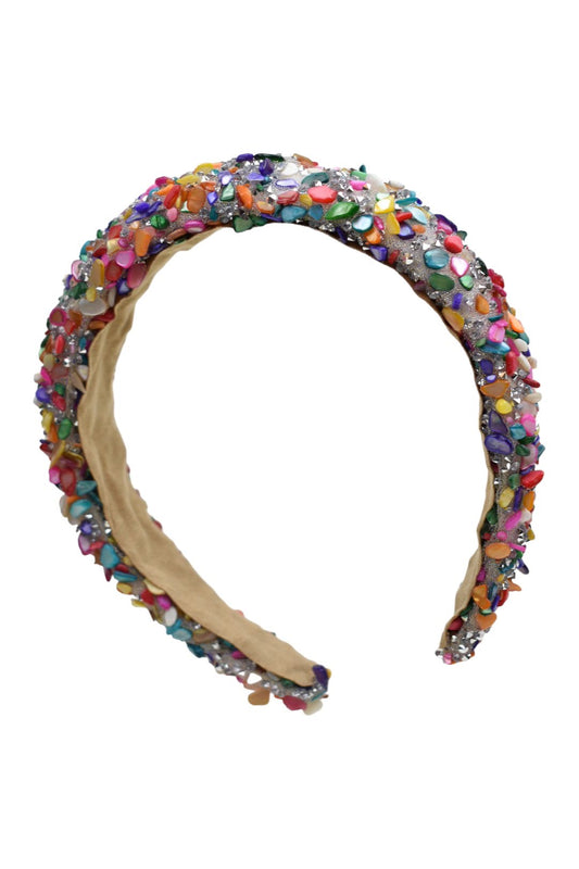 Womens Silver Multi Crystal Embellished Hairband