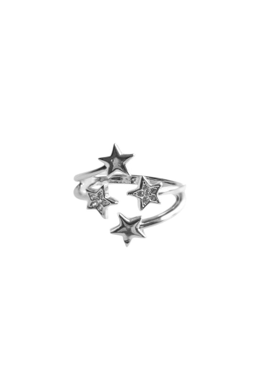 Silver Star Cluster Ring