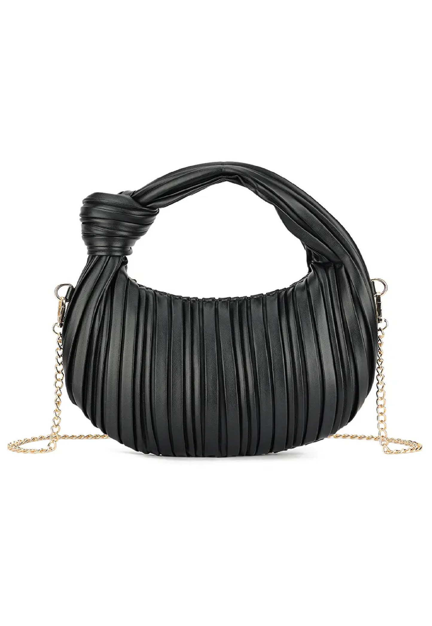 Black Pleated Knot Grab Bag