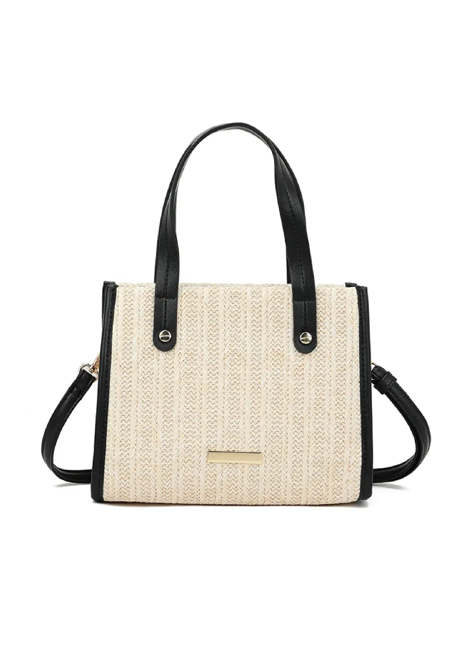 Black Woven Tote Bag